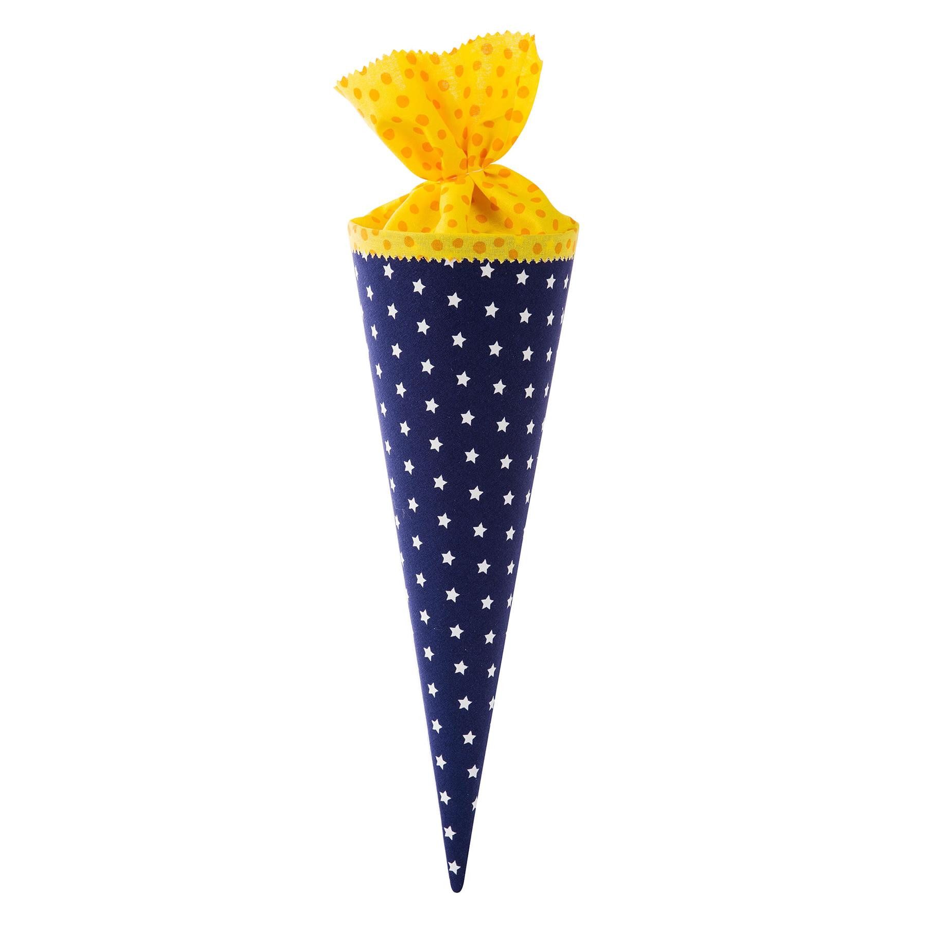 Goldbuch Schultüte Goldbuch Stoff-Schultüte Sterne - 35cm, Verschluss Stoff