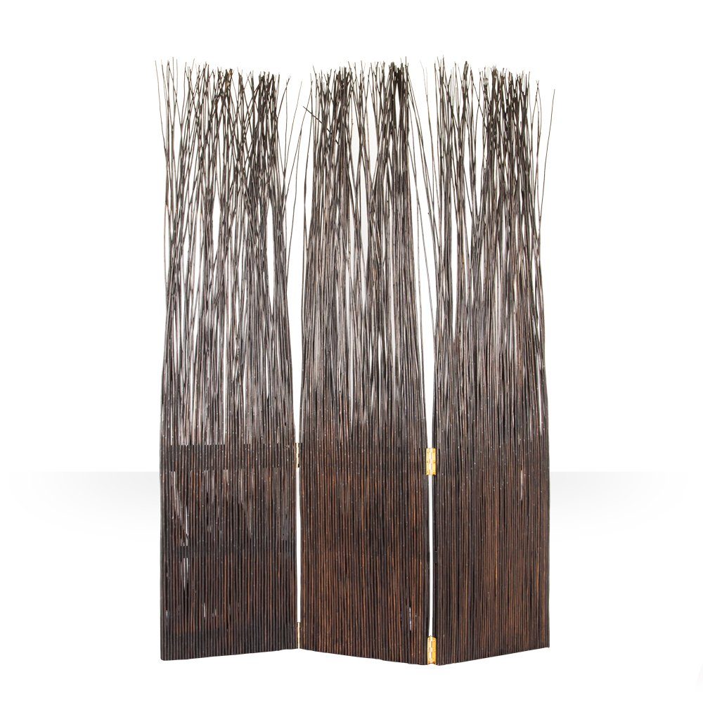 Homestyle4u Paravent Raumteiler Weide Trennwand Sichtschutz Indoor Holz