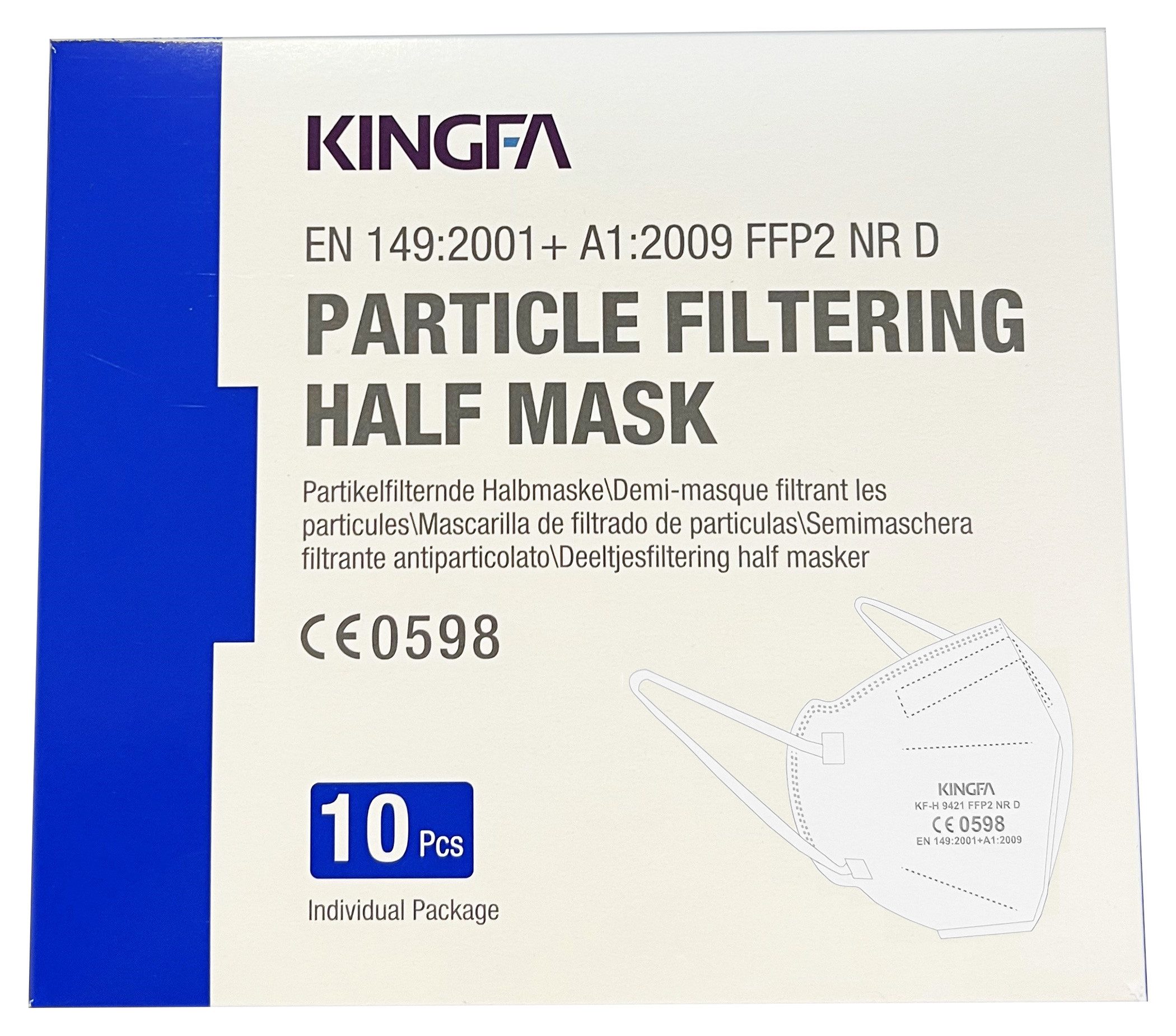 Mund-Nasen-Maske Kingfa FFP2 Atemschutzmaske weiss (10er Box)