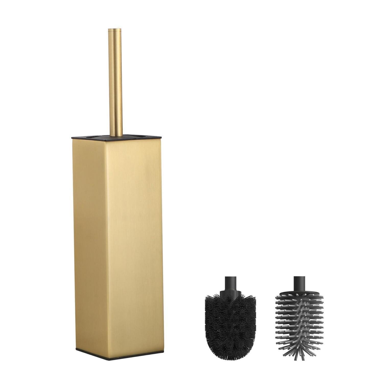 LuxusKollektion WC-Garnitur WC-Bürste mit Halter Gebürstetes Gold