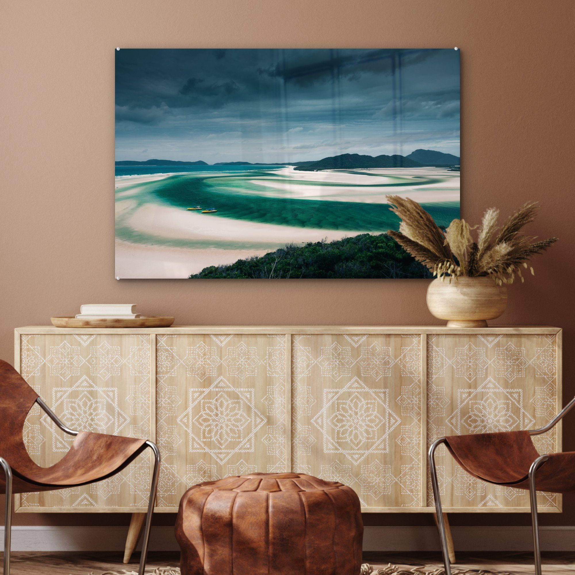 & Acrylglasbild St), am Acrylglasbilder Great Whitsunday-Inseln MuchoWow Schlafzimmer Wohnzimmer Barrier (1 Reef, Die