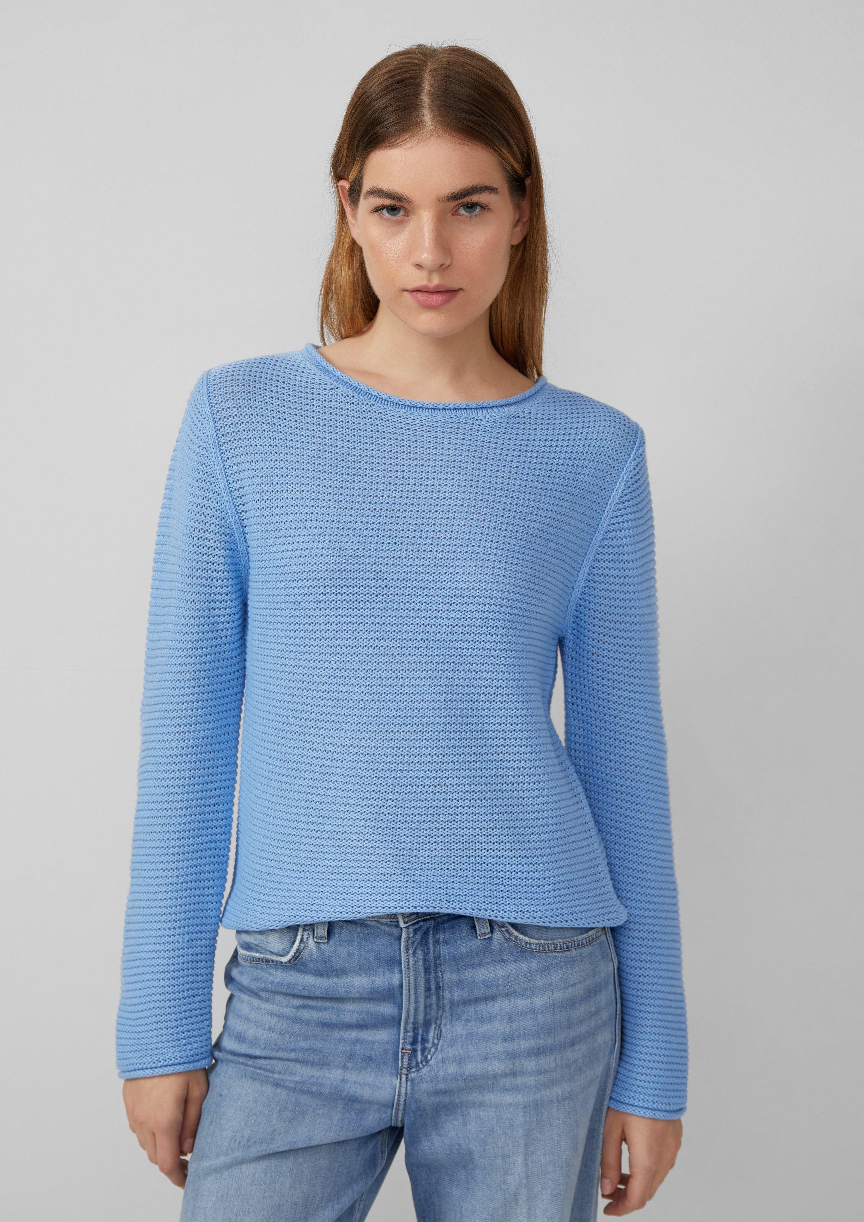 Strickpullover Leichter Strickpullover in Ripp-Optik