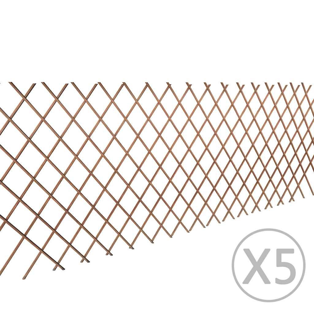 vidaXL Gartenzaun Weidenzaun 5 Stk. 180x90 cm, (5-St)