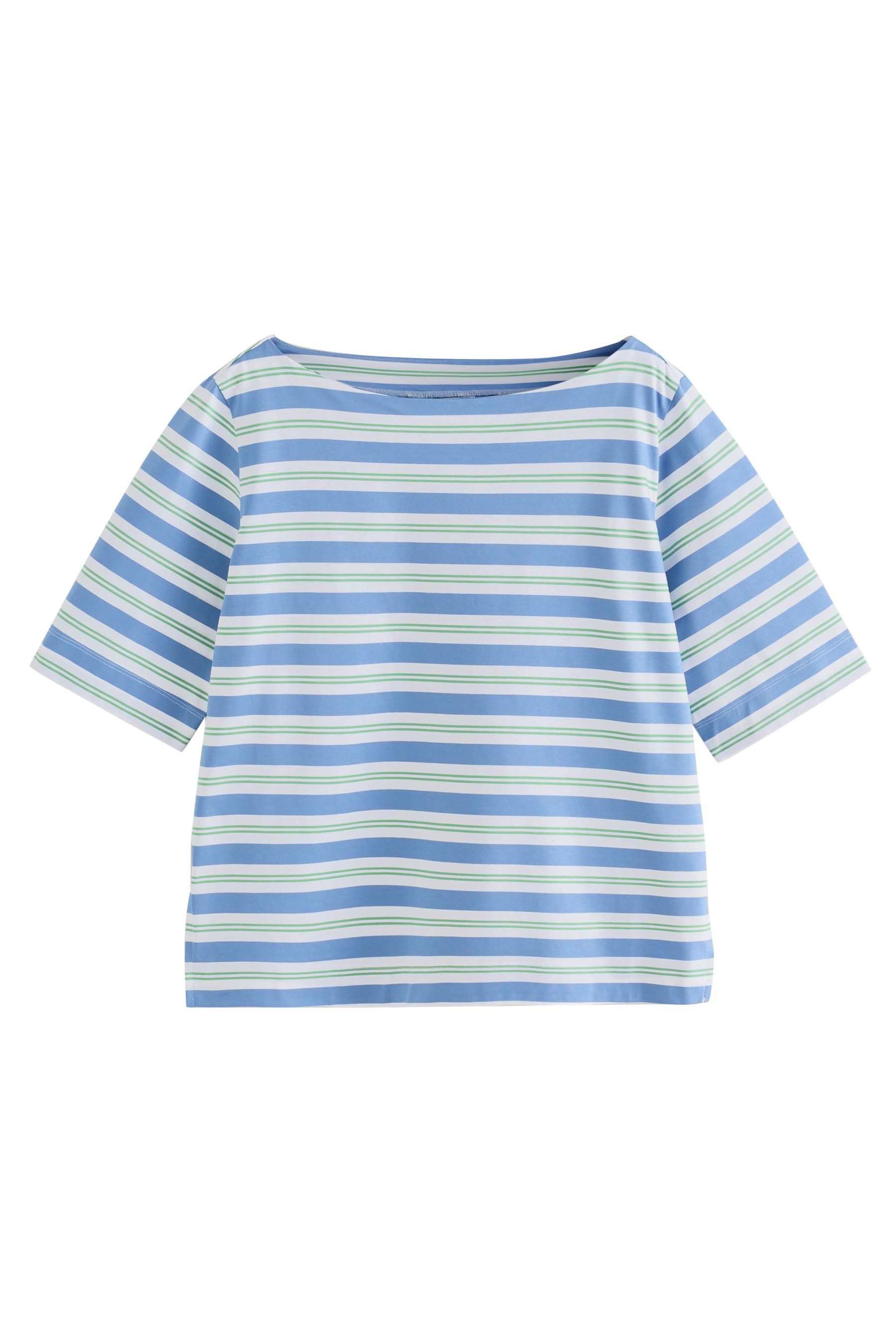 T-Shirt Kurzärmeliges Supima-T-Shirt mit U-Boot-Ausschnitt