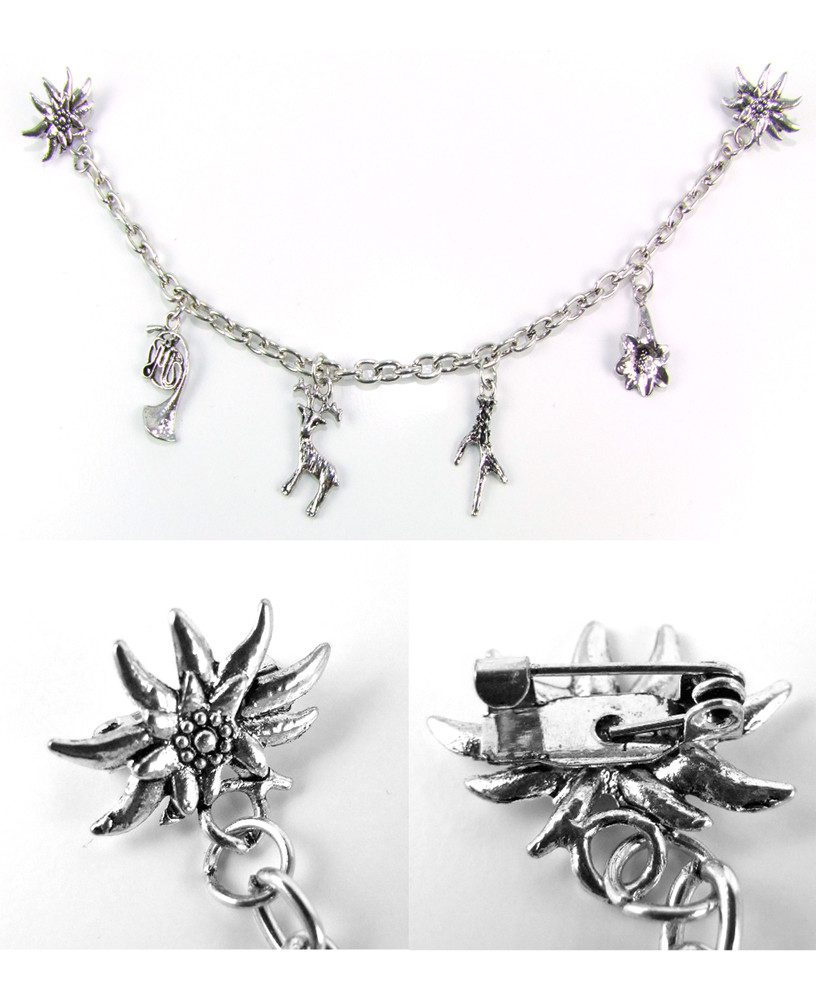 Wolkenweis Bauchketten und Fußketten Set Ansteck Charivari Kette mit Edelweiß