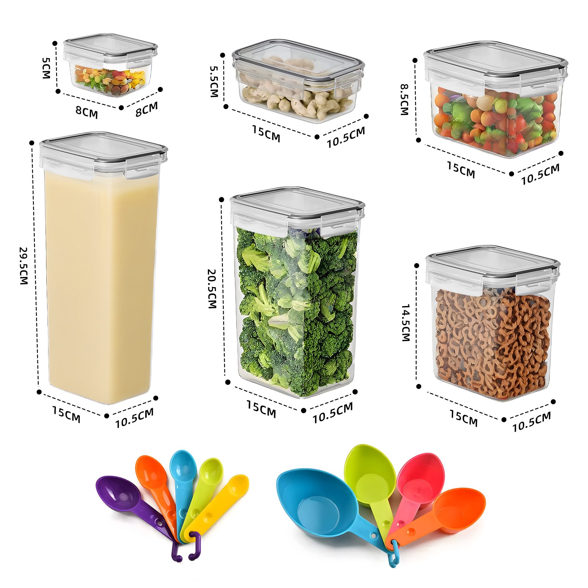 DAKYAM Aufbewahrungsbox 36-teiliges Vorratsdosen-Set aus Kunststoff günstig online kaufen