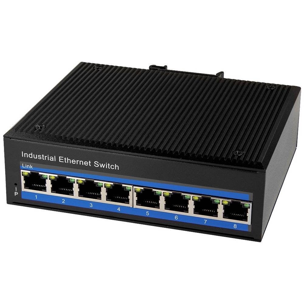LogiLink Industrie Fast Ethernet PoE-Switch, 8-Port, Netzwerk-Switch (PoE-Funktion)