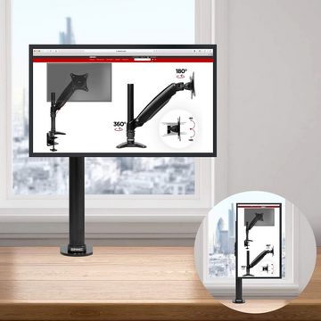 Duronic Monitorständer, (DM451X1 Monitorarm, Monitor Halterung Bildschirme bis 27" Zoll, LCD LED Display Ständer bis 13 kg, Höhenverstellbar, Neigbar -20° bis +20°, Drehbar 360°, Monitorhalterung 2fach VESA Arm)