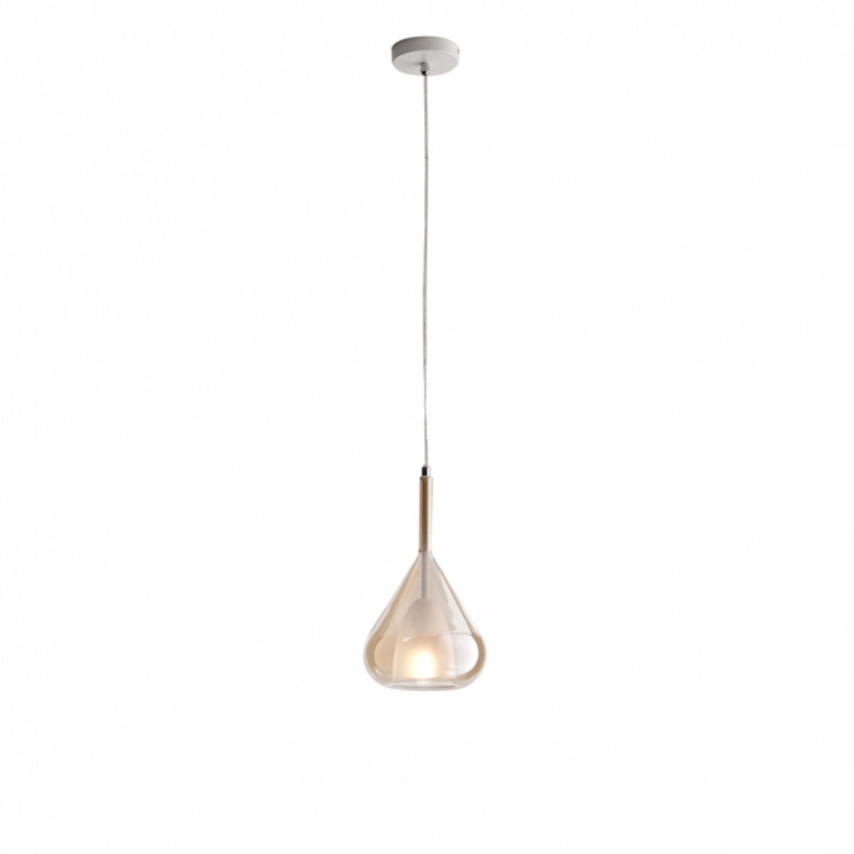 FABAS LUCE Pendelleuchte Lila 1-flammig, ohne Leuchtmittel, LED-Retrofit, Glasschirm in Grau, Bernstein oder Transparent