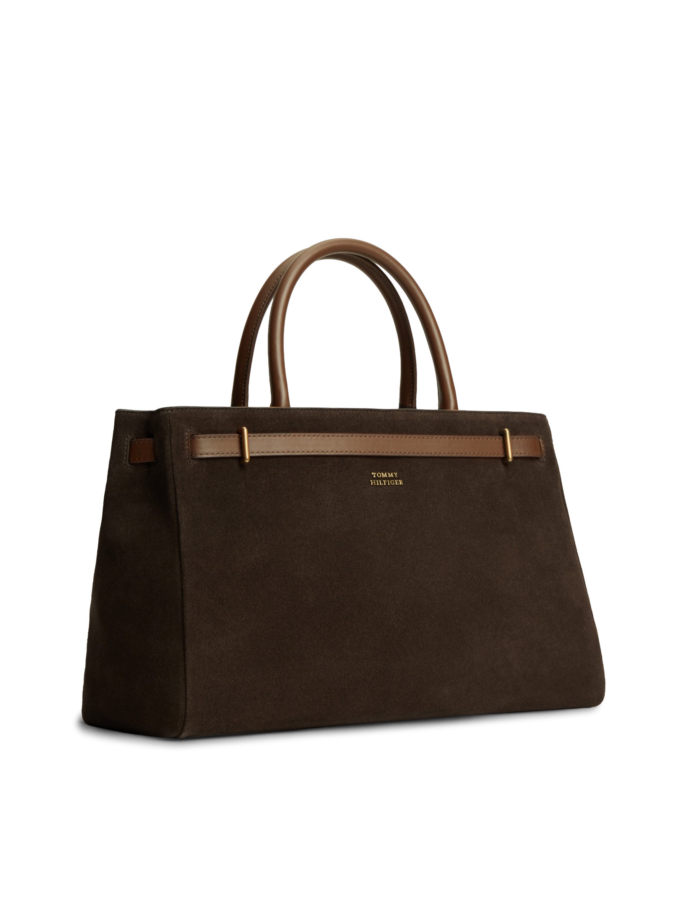 Tommy Hilfiger Handtasche AMERICAN ICON TOTE SUEDE, Damen Umhängetasche, Schultertasche mit TH-Schmuckschloss – Bild 3 von 5