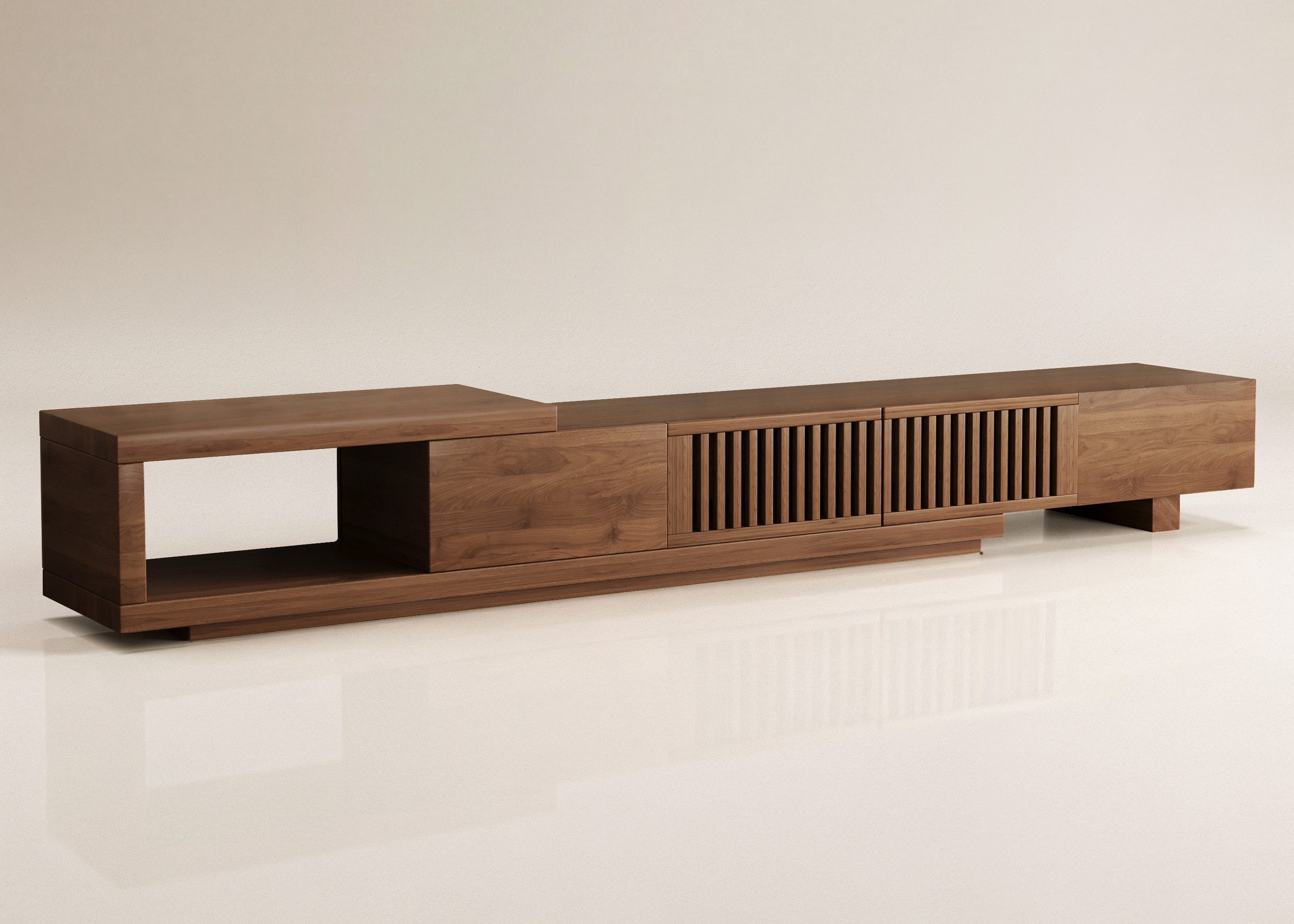 oleyluckidea TV-Schrank Mid-Century TV-Lowboard ausziehbar, Walnuss, für 80 günstig online kaufen