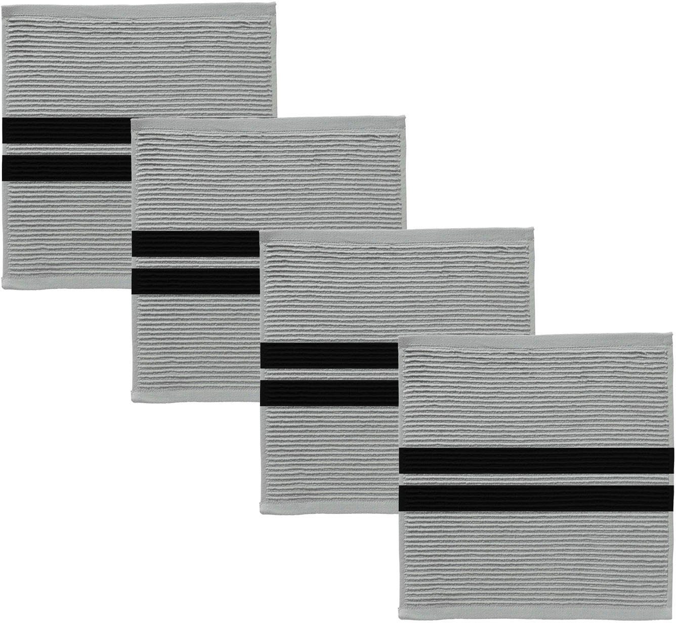 DDDDD Spültuch Baxter, cm reiner grau Baumwolle, 30x30 (Set, 4-tlg), aus