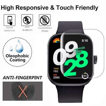 Wigento Smartwatch-Hülle Für Xiaomi Redmi Watch 4 2.5D 0,26mm H9 Hart Glas Schutz Transparent