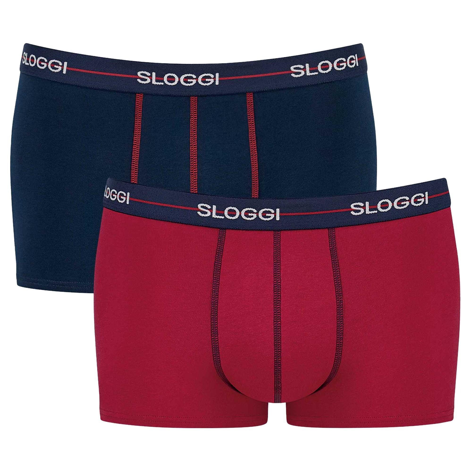 Sloggi Boxer Herren Hipster 2er Pack - Start Hipster C2P box Schwarz/Rot