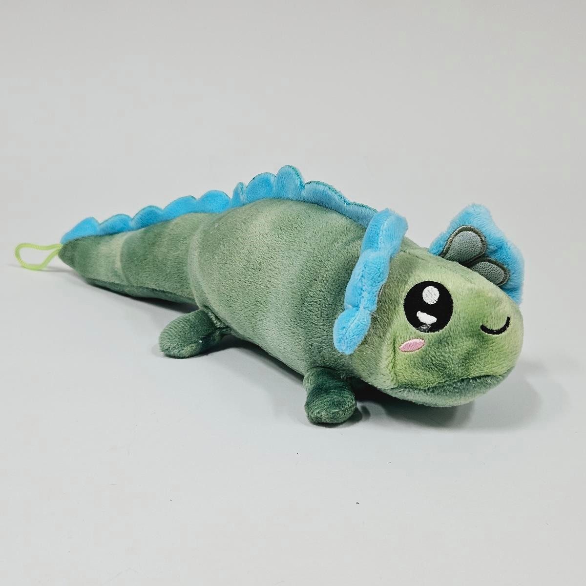 Kuscheltier Axolotl Kuscheltier Echse Molch Figur Plüsch XL 25 cm Püsch grün neu