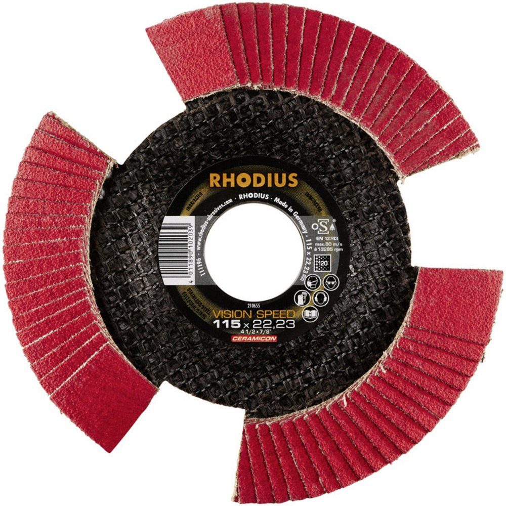 Thumbnail - Rhodius Schleifscheibe Rhodius 210655 VISION SPEED Fächerschleifscheibe Durchmesser 115 mm Bo