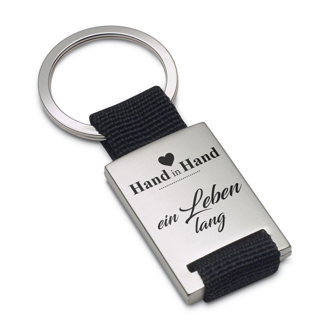 Lieblingsmensch Schlüsselanhänger Hand in Hand - ein Leben lang - ein tolles Geschenk & Glücksbringer (Schlüsselanhänger mit Gravur, inklusive Schlüsselring), Robuste und filigrane Lasergravur