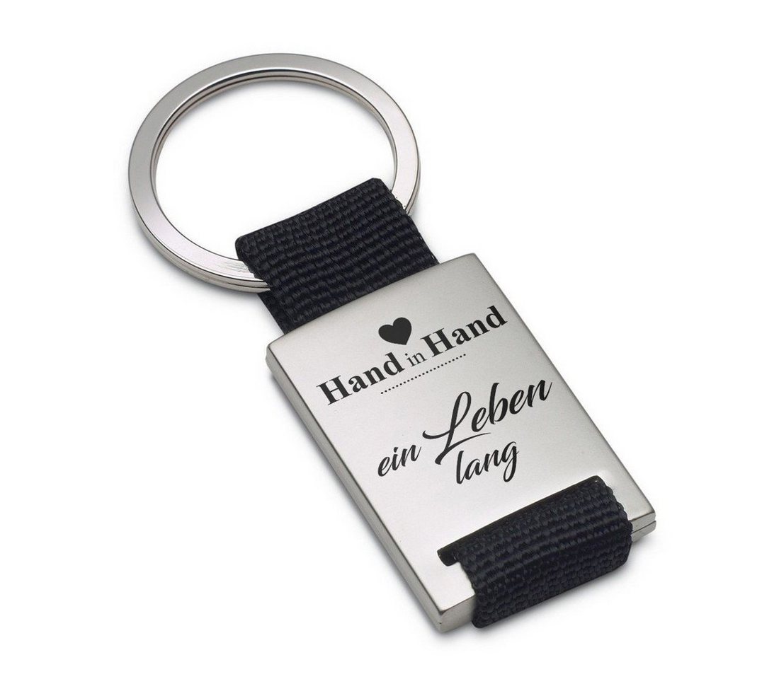 Lieblingsmensch Schlüsselanhänger Hand in Hand - ein Leben lang - ein tolles Geschenk & Glücksbringer (Schlüsselanhänger mit Gravur, inklusive Schlüsselring), Robuste und filigrane Lasergravur