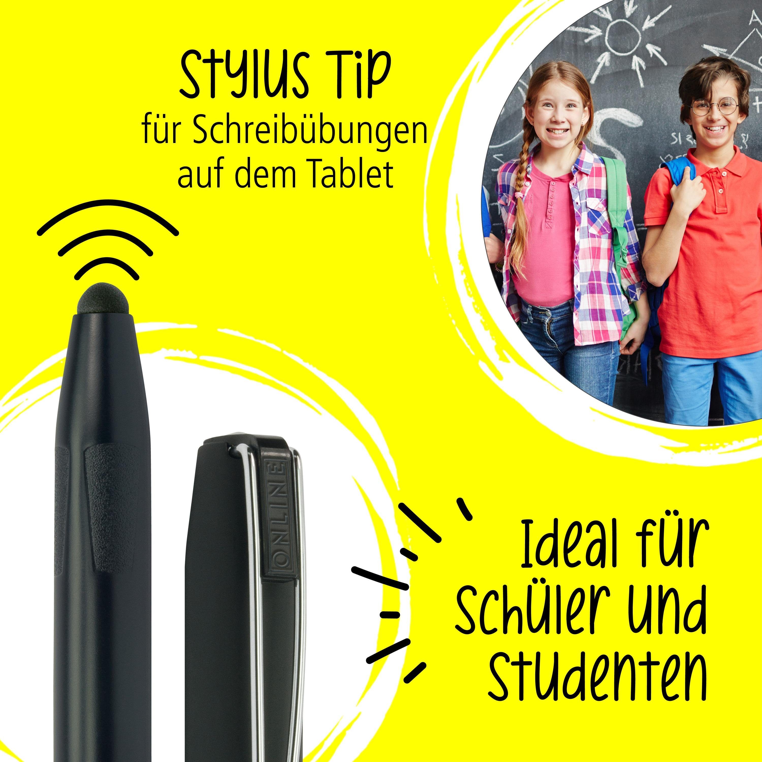 Online Pen Tintenroller für Schule, Plus, Switch die mit Stylus-Tip Schwarz ergonomisch, ideal