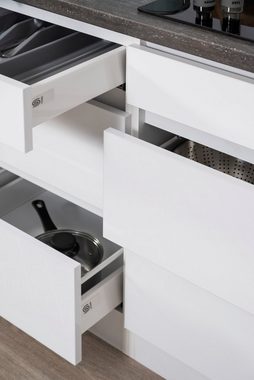 RESPEKTA Winkelküche »Usedom«, mit E-Geräten, mit Soft-Close Funktion, Breite 345 x 172 cm