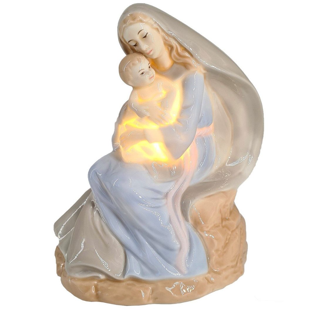 abc HOME Tischleuchte Maria mit Kind, Weihnachten, elektrisch, Porzellan, Wechselbare Glühbirne, Warmweiß