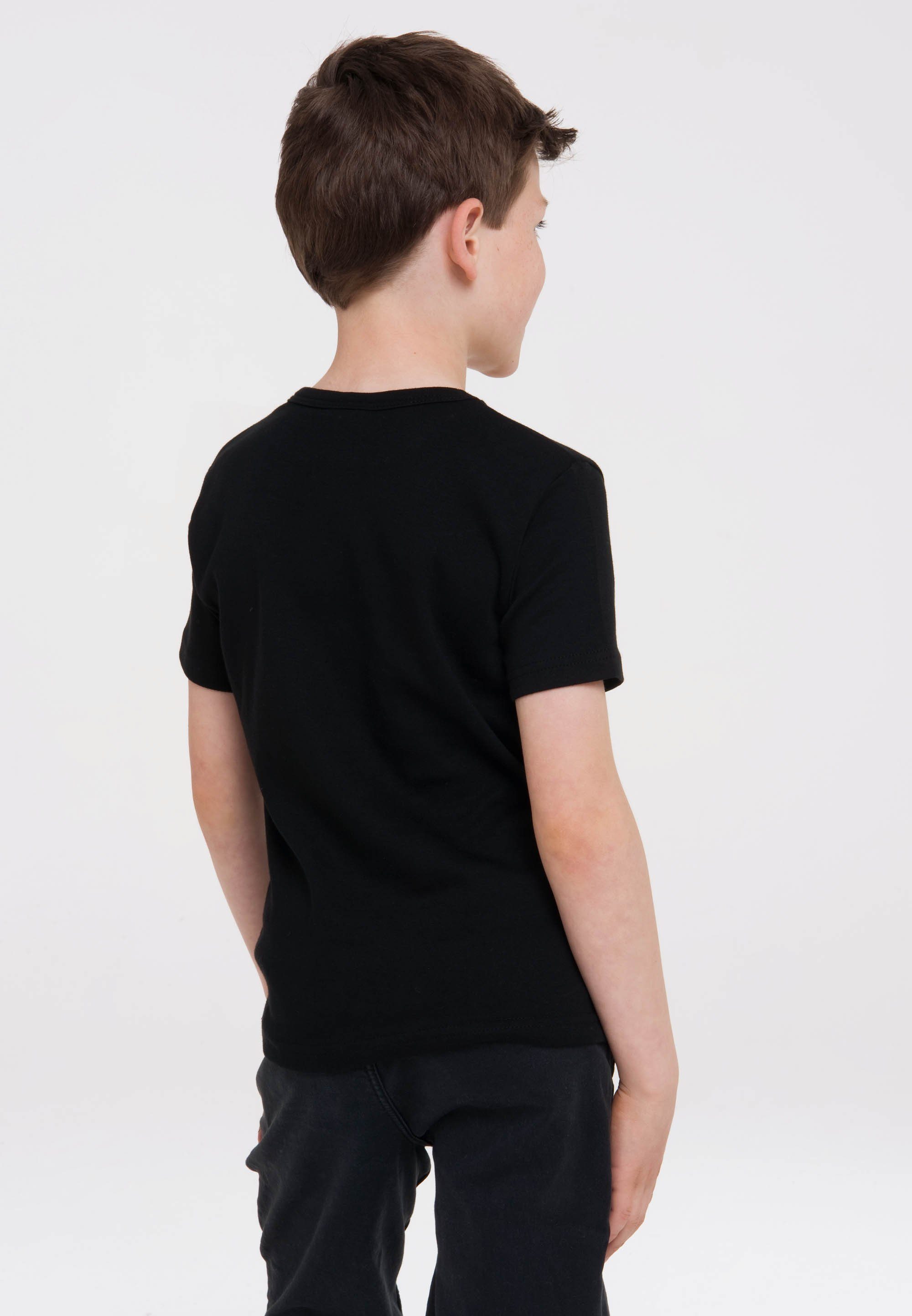 LOGOSHIRT T-Shirt Harry Originaldesign lizenziertem mit 3/4 Potter - 9 Platform