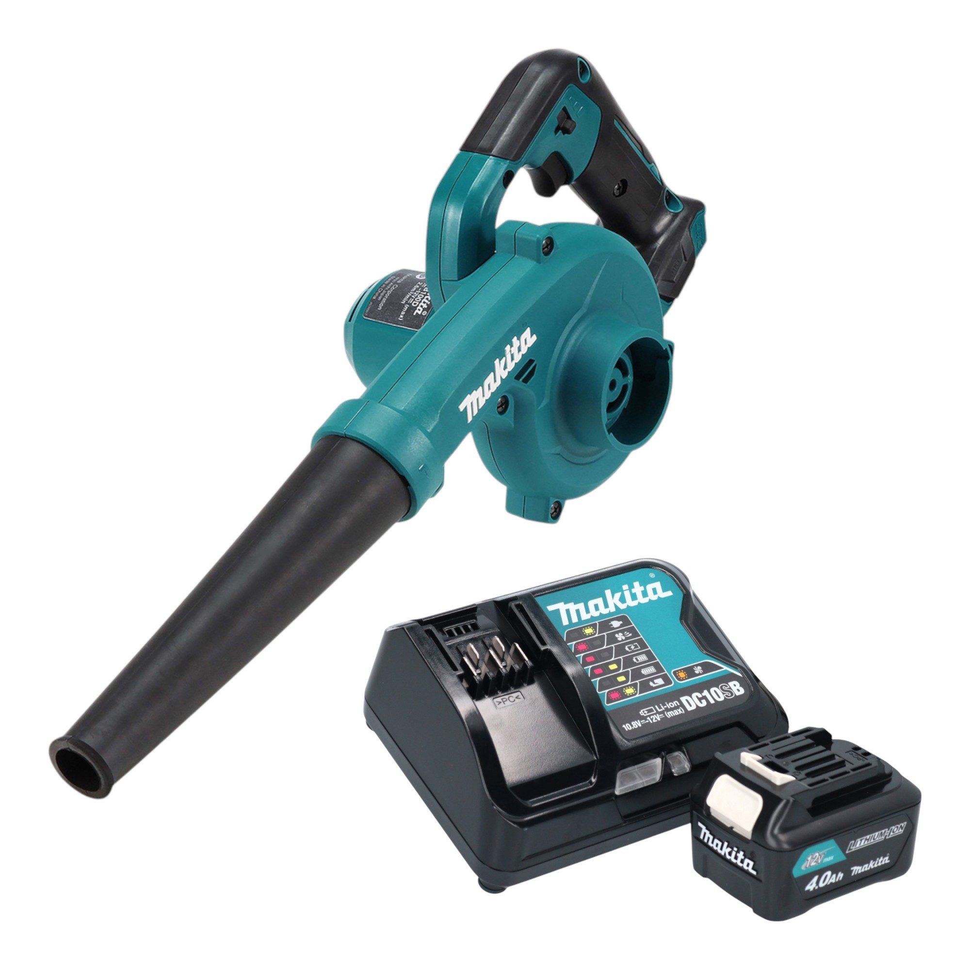 Makita Akku-Laubbläser UB 100 DSM1 Akku Gebläse 12 V max. + 1x Akku 4,0 Ah + Ladegerät