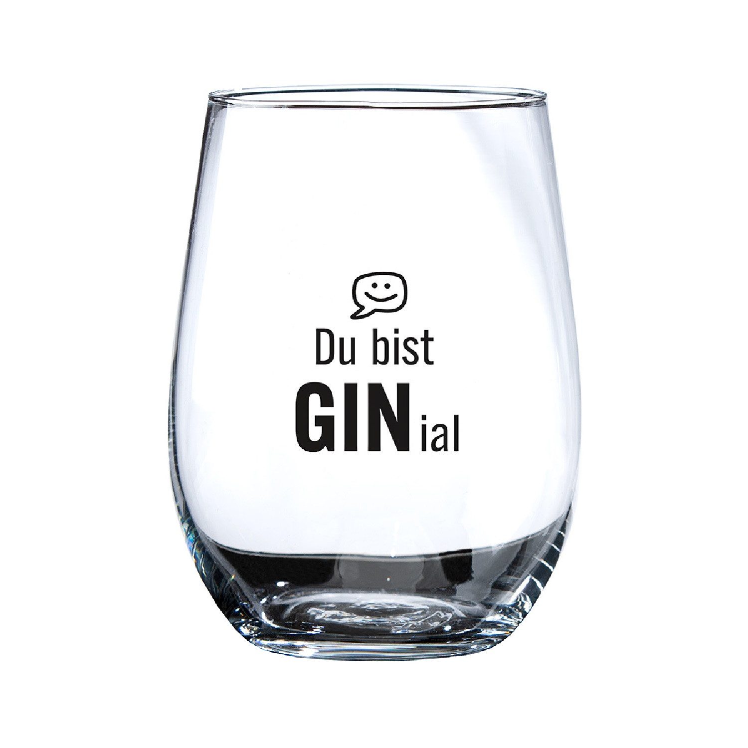 GILDE Glas Ginglas „Du bist GINial“ rund 62519, Glas