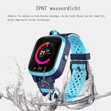 GelldG Smartwatch, Kinder Smartwatch 4G, GPS-Tracker-Uhr mit Videoanruf Smartwatch