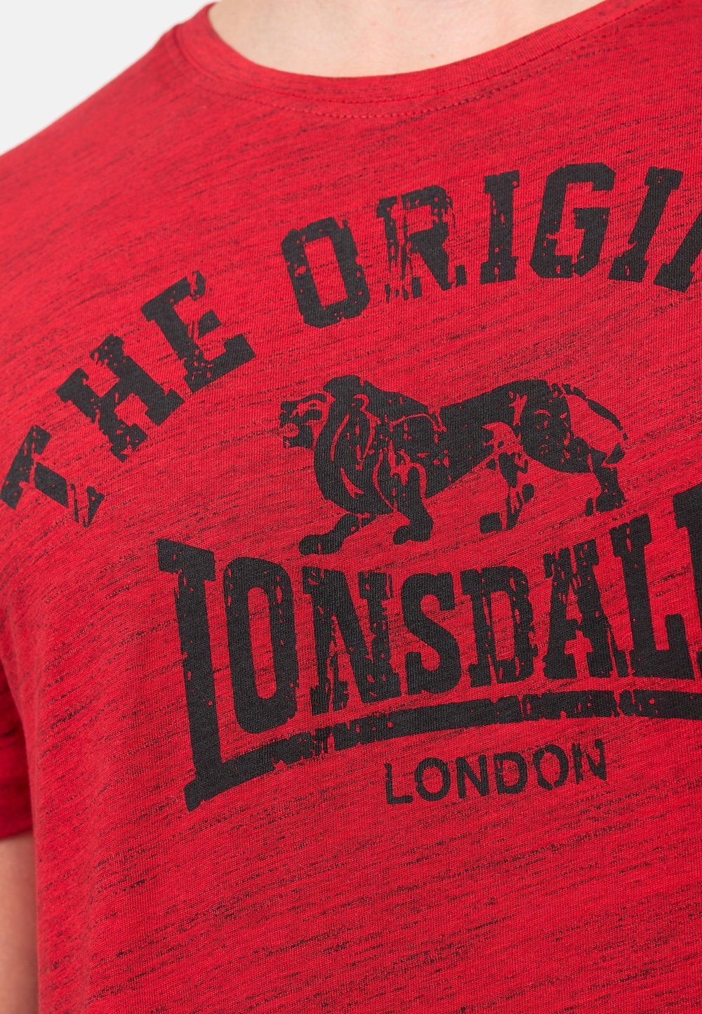 Red/Black T-Shirt Lonsdale ORIGINAL Marl