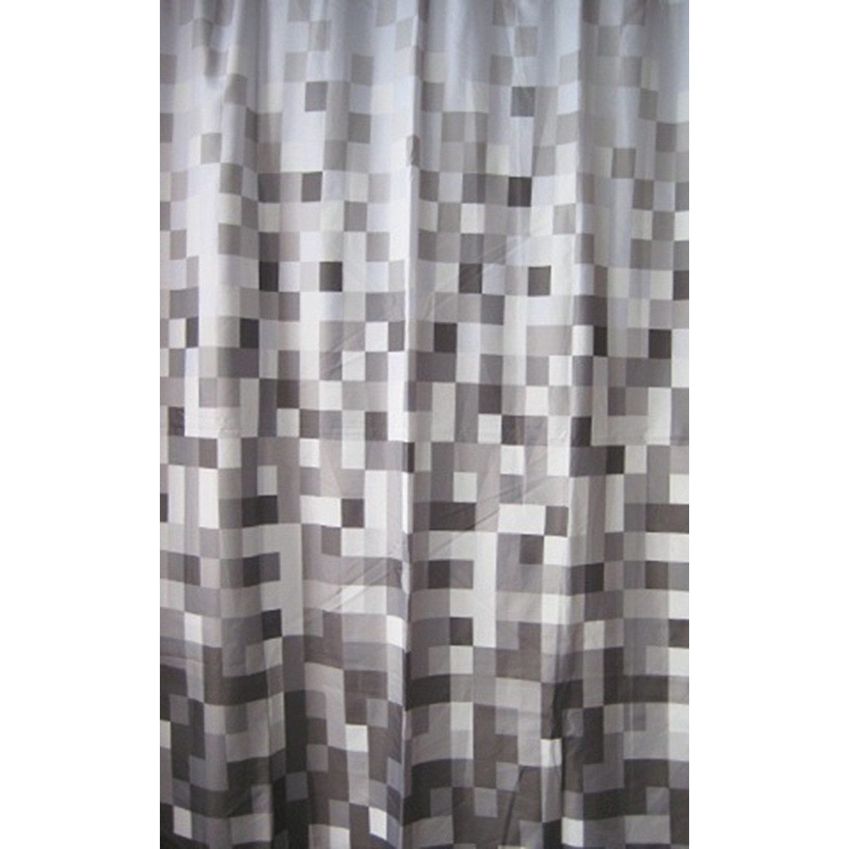 Euroshowers GmbH Duschvorhang Pixelmuster Grau 180 × 200 cm Polyester mit 12 Ringen Breite 180 cm