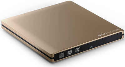 techPulse120 DVD Brenner externes DVDRW CD Ultraslim Alu Gold Superdrive Laufwerk DVD-Brenner