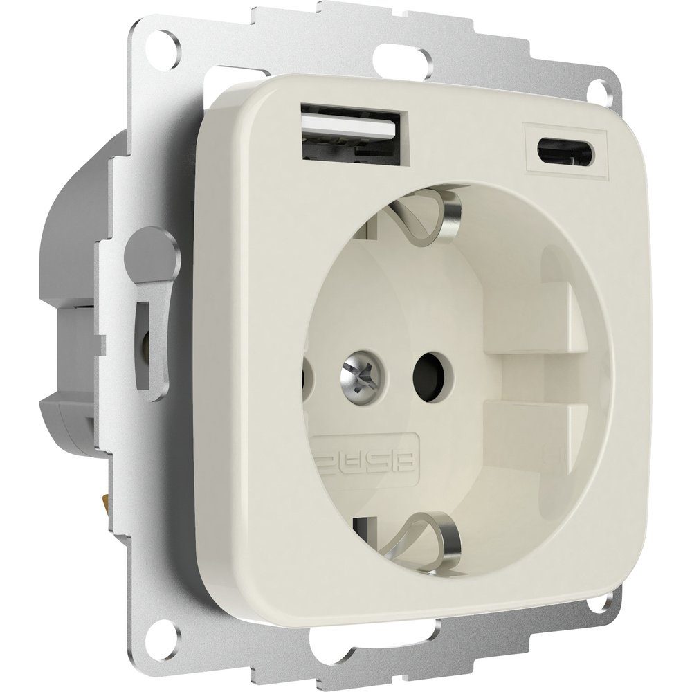 Steckdose 2USB 2U-449382 Schutzkontakt-Steckdose erhöhter Berührungsschutz, mi