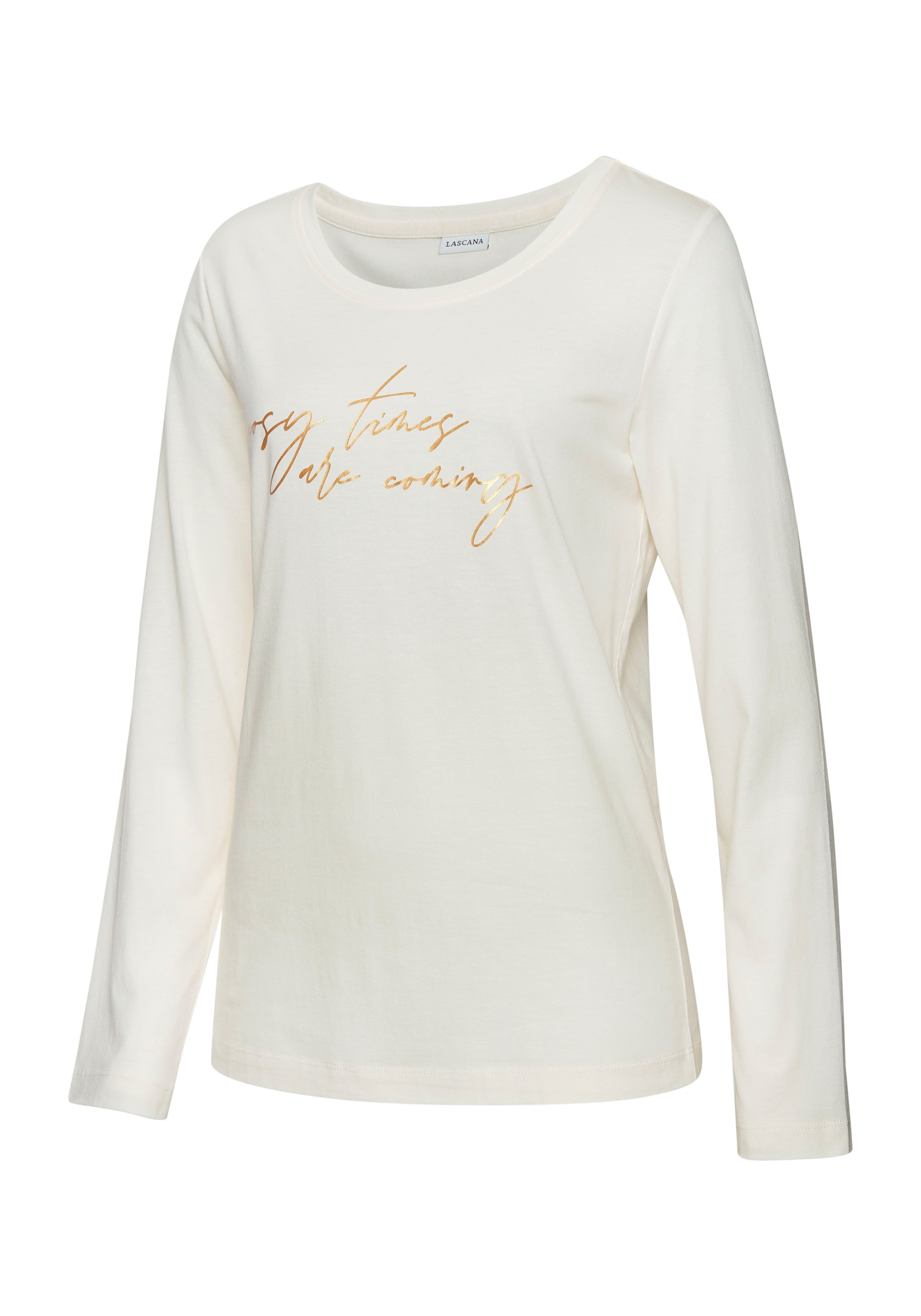 LASCANA Pyjamaoberteil mit Folienprint
