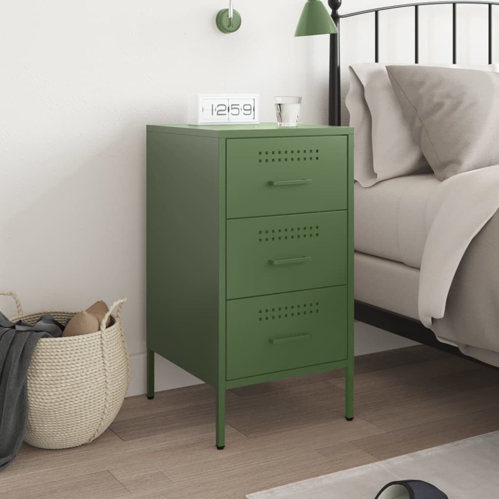 vidaXL Nachttisch Nachttisch Olivgrün 36x39x68 cm günstig online kaufen