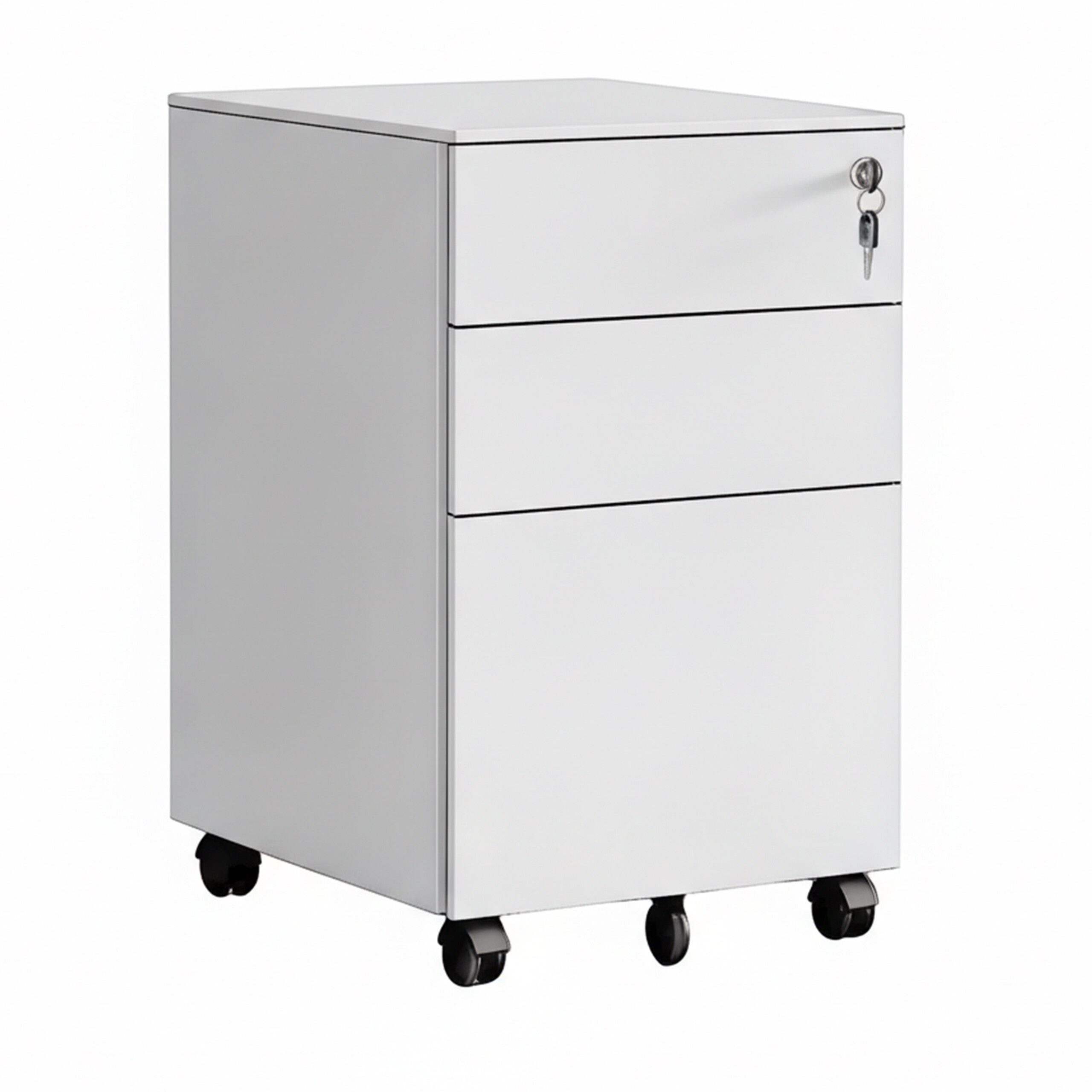 relaxdays Rollcontainer Abschließbarer Rollcontainer aus Metall, (4 St), weiß