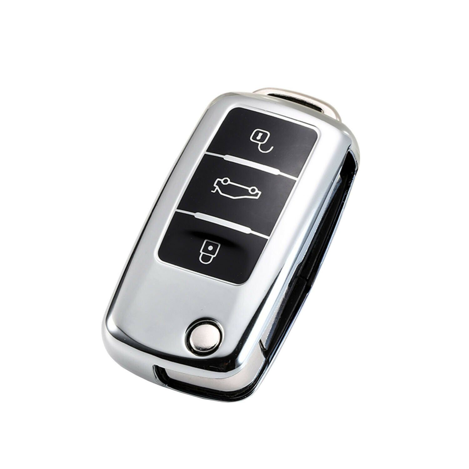 Schlüsselanhänger Autoschlüsselhülle Premium Schutzhülle Silber