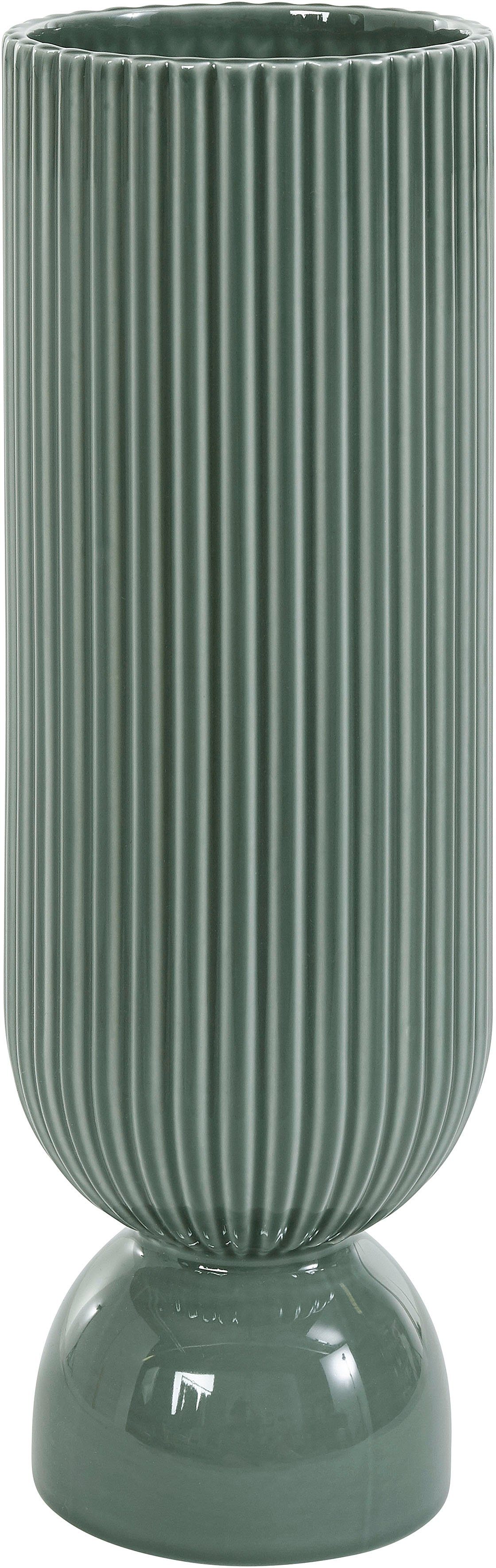 andas Dekovase Vase aus Höhe (1 cm Rillen-Optik St), 37 Steingut