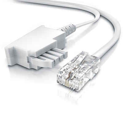 CSL Konverterkabel, TAE-F, RJ-45, TAE-F Stecker, RJ45 Stecker (50 cm), Telefonkabel / Anschlusskabel Router an Telefondose Routerkabel - 0,5m