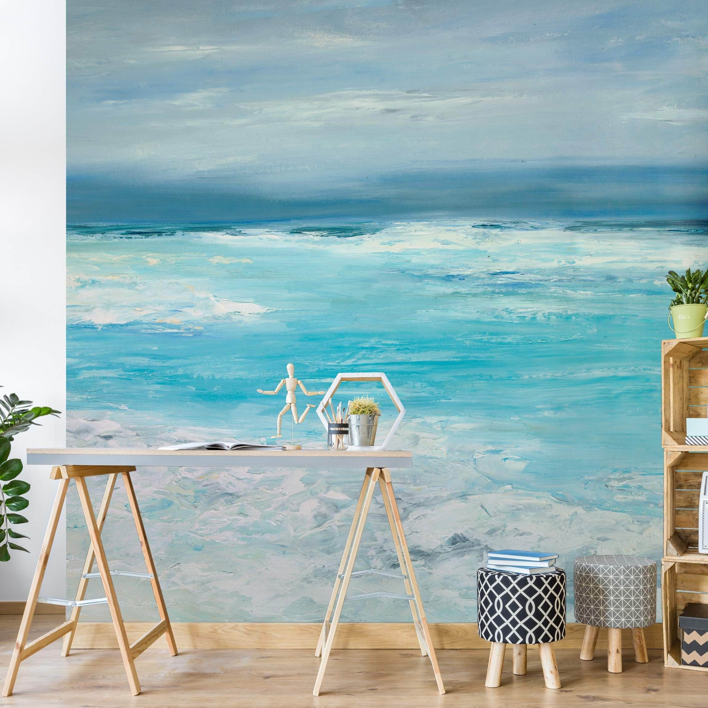 Bilderdepot24 Fototapete Strand & Meer Sturm Meer Natur Landschaft Maritim Meerblick, Glatt, Matt, (Vliestapete inkl. Kleister oder selbstklebend), Wohnzimmer Schlafzimmer Küche Flur Motivtapete Vliestapete Wandtapete