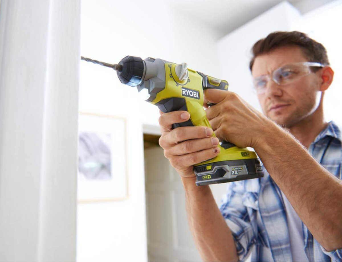 RYOBI Akku-Bohrhammer Akku-Kombihammer SDS-plus ONE+ 18 V, Bohrhammer ohne Akku & Ladegerät, Akku und Ladegerät nicht im Lieferumfang enthalten
