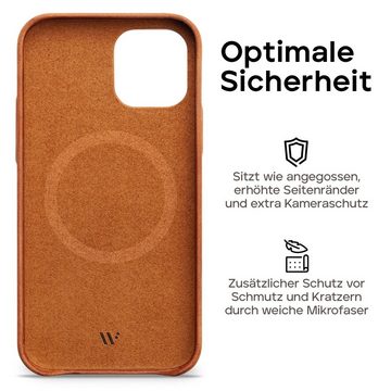 wiiuka Smartphone-Hülle Hülle für iPhone 15 Lederhülle Leder Case Handyhülle, Handgefertigt - Deutsches Leder, Premium Case