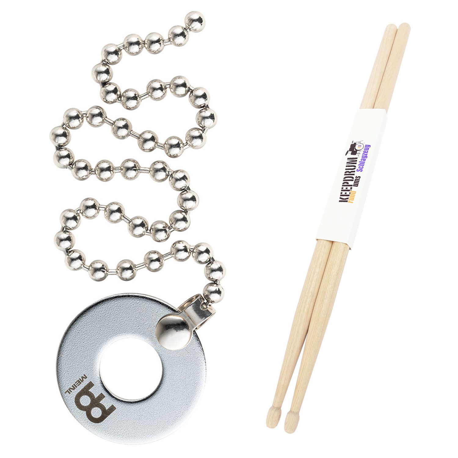 Becken Meinl Cymbal Bacon Sizzle Effekt mit Schlagzeugstöcken