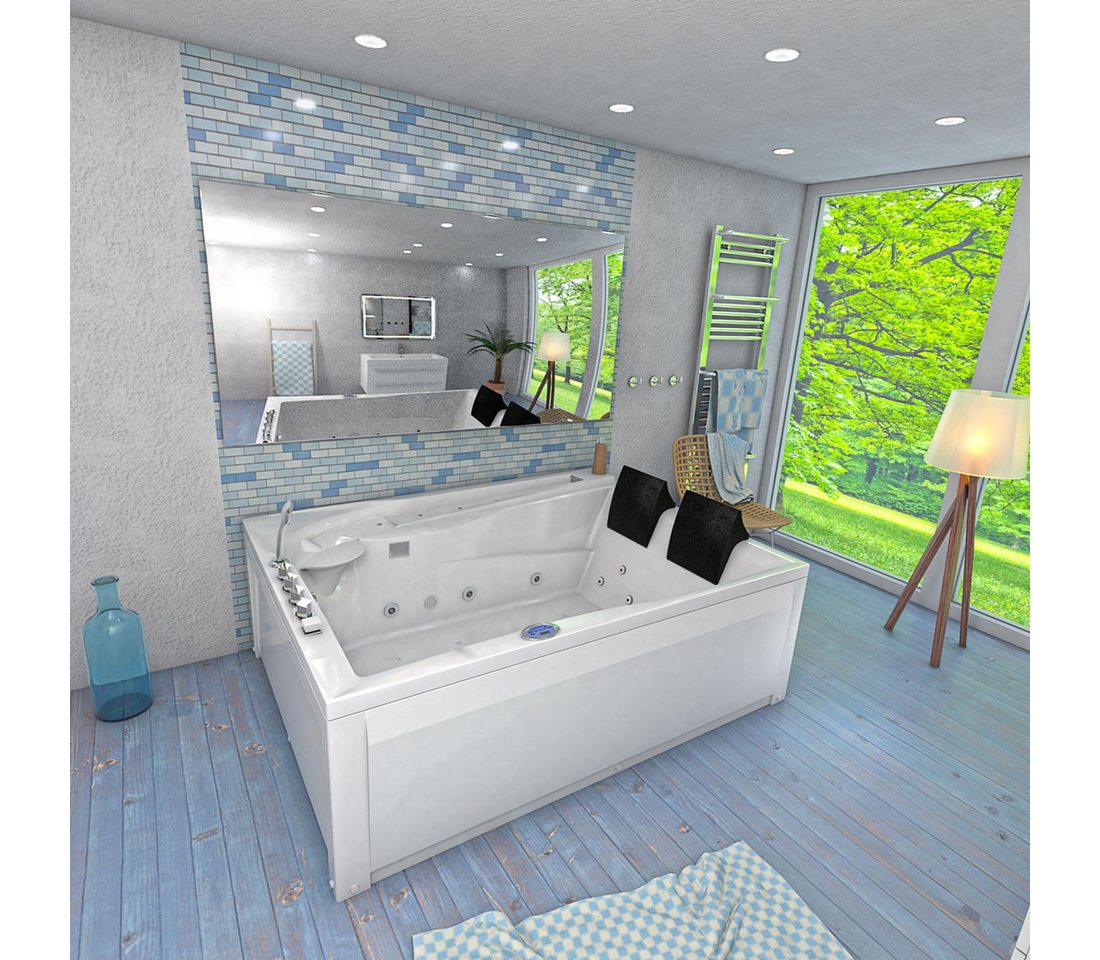 Thumbnail - AcquaVapore Whirlpool-Badewanne AcquaVapore Whirlpool Pool Badewanne Wanne W12H-TH-B-ALL 180x135cm, (1-tlg)