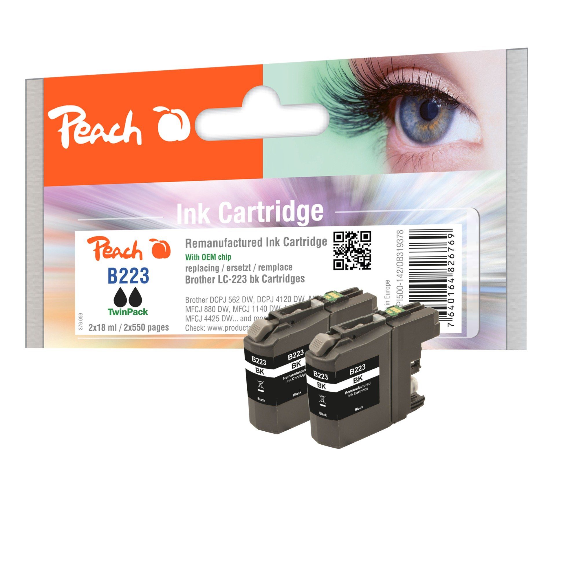 Peach Tinte schwarz PI500-142, (kompatibel zu Tintenpatrone