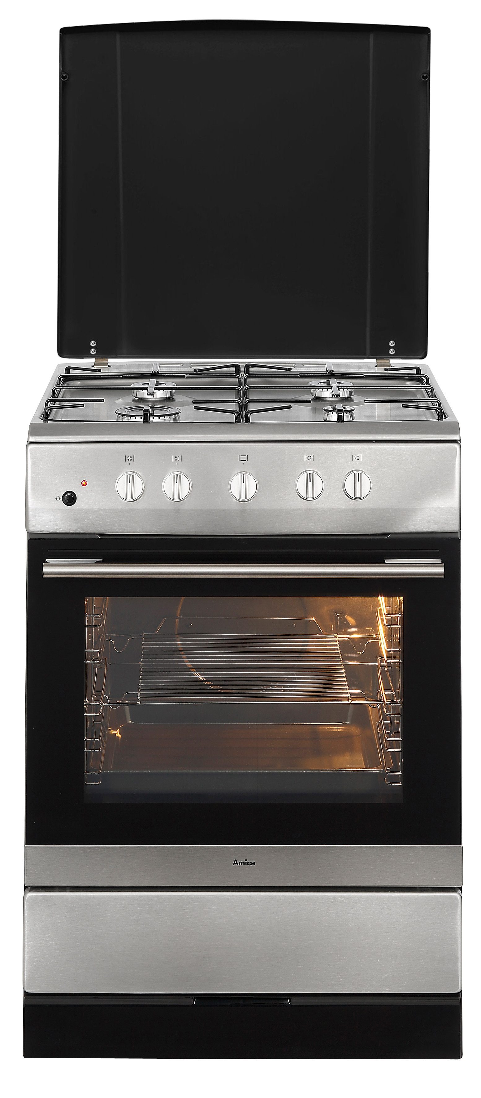 Amica Gas-Standherd SHGG 11668 E, Klassisches Kochen mit direkter Gasflamme und vertrauter Bedienung
