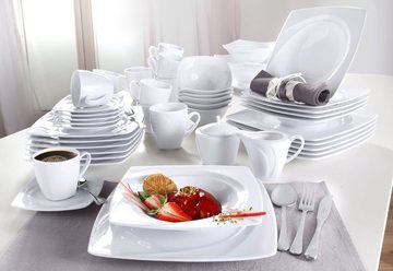 CreaTable Kombiservice Geschirr-Set Celebration (30-tlg), 6 Personen, Porzellan, Service, weiß, spülmaschinenfest, 30 Teile, für 6 Personen