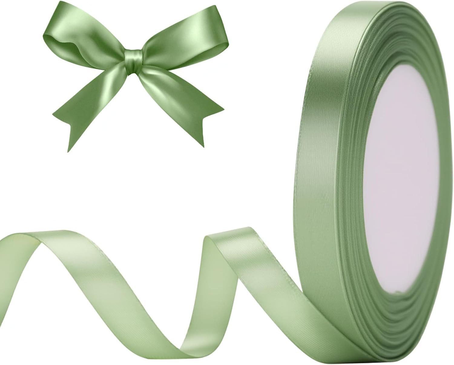FELIXLEO Geschenkband 3 Satinband Salbei Grün 10 mm 22 m Geschenkband Dekoband B