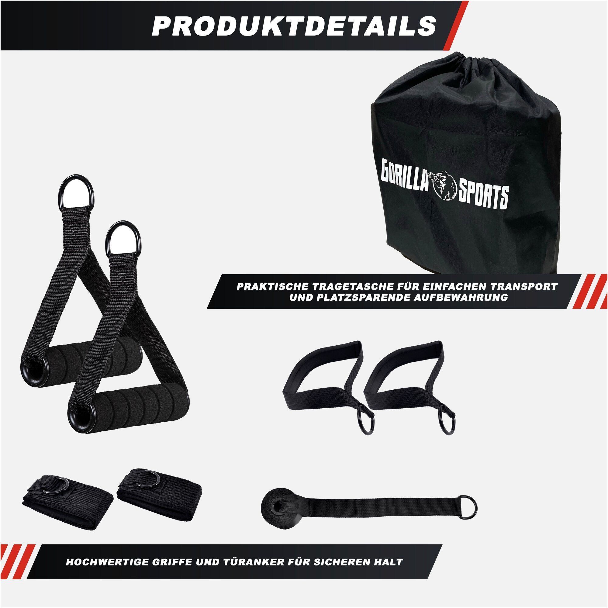GORILLA SPORTS Expander Pilates Set inkl. Stange und Widerstandsbänder