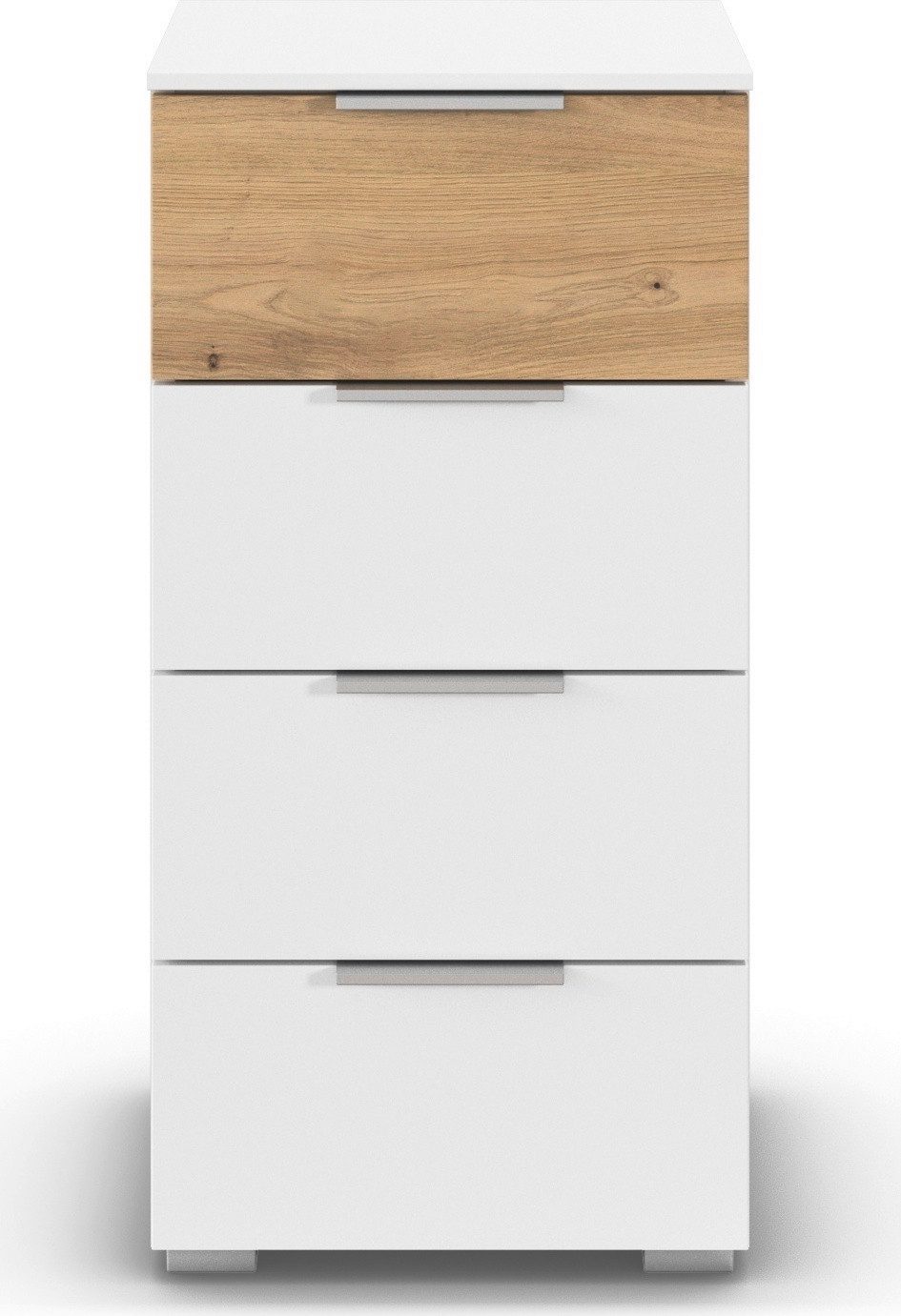 OTTO home Schubkastenkommode Highboard Sideboard Schubladenkommode Kommode Schlafzimmer ASTANA (Breite 40 cm / Höhe 81 cm), mit 4 geräumigen Schubladen, Kantengriff in Alufarben MADE IN GERMANY